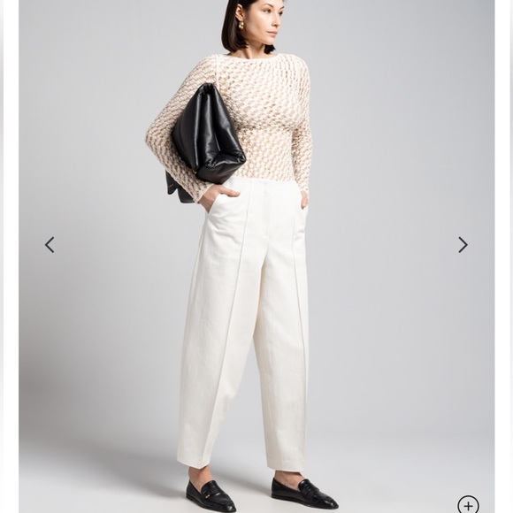 NWT Rohe Pants Wide Leg in White Wool